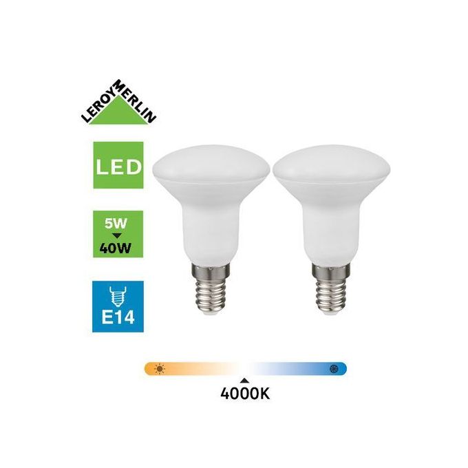 Leroy Merlin 2 Ampoules Vis E14 LED R flecteur 5W qui