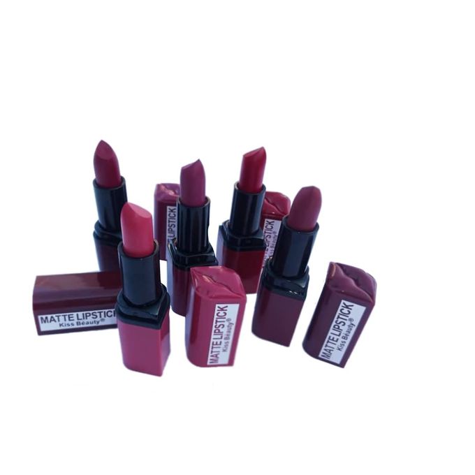 Pack De 5 Rouges à Lèvres Aubergine Rouge Sang Rose Nude Et Rouge Bordeaux