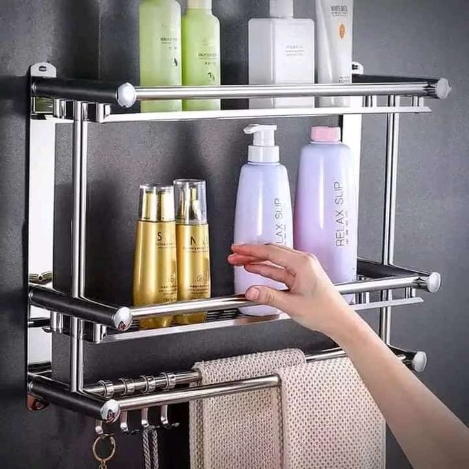 Multifonctionnel Créatif Étagère De Chaussures , Waterproof Et Étanche À  L'Humidité Ustensiles De Cuisine Étagère De Rangement , Sans Clou  installation Serviette De Bain Étagère , Pantoufles Étagère , Mural Étagère  À