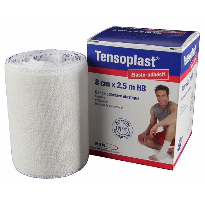 Generic Tensoplast Elasto-Adhésif - 8 cm x 2,5 m HB - Blanc - Prix pas cher