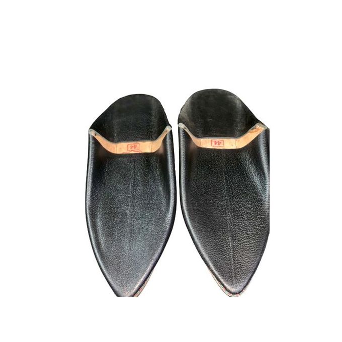 Babouche homme en cuir couleur noir