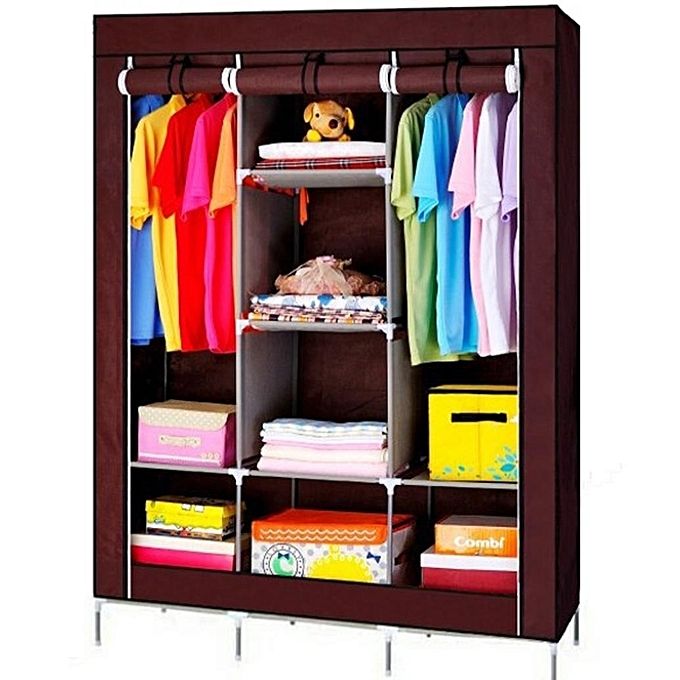 Generic Armoire Penderie 3 Battants 134 X 43 X 170 Cm Rouge